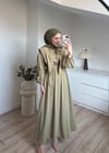 Yakalı  Elbise Yağ Yeşili