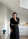 Yakalı Siyah Elbise 
