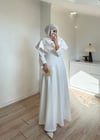Yakalı Taşlı Abiye Beyaz