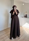 Yakalı Taşlı Abiye Kahverengi 