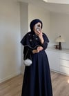Yakalı Taşlı Abiye Lacivert 