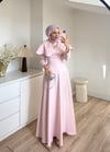 Yakalı Taşlı Abiye Pembe