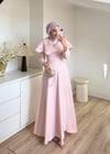 Yakalı Taşlı Abiye Pembe