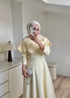 Yakalı Taşlı Abiye Sarı