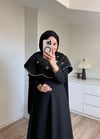 Yakalı Taşlı Abiye siyah