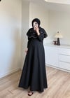 Yakalı Taşlı Abiye siyah
