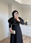 Yakalı Taşlı Abiye siyah