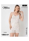 Mihra 50115-R1442 Kadın Bambu İp Askılı Alt Şort Dantelli Pijama Takımı