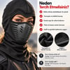 Siyah Balaklava Kar Maskesi | Air Flow Hava Kanallı Yüz Maskeli Tam Kafa Boyunluk Motorcu ve Outdoor