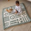 Monti Organik Pamuk Emekleme Minderi, Bebek Oyun Matı, Çift Taraflı Montessori Tasarım 100x100 cm