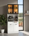 Dream Premium Minimal Kahve İstasyonu - Beyaz Füme Temperli Camlı LED Modül