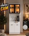 Dream Premium Minimal Kahve İstasyonu - Beyaz Füme Temperli Camlı LED Modül
