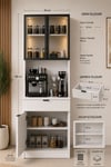 Dream Premium Minimal Kahve İstasyonu - Beyaz Füme Temperli Camlı LED Modül