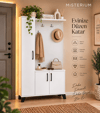 Loft Soft Portmanto ve Askılıklı Vestiyer Takımı - Beyaz