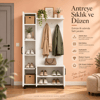 Loft Soft Portmanto ve Askılıklı Vestiyer Takımı - Beyaz