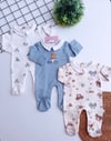 3lü nakışlı ve yaka detaylı tulum set 