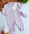 Fisto Yakalı Lila Tulum Set