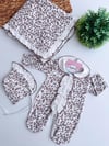 Leopar battaniyeli tulum set