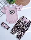 Leopar kalp 3lü takım - Lila