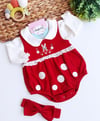 Nakış ve fistolu 3lü romper set