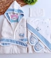 Nakışlı %100 Pamuk Bornoz Set