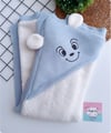 Nakışlı triko welsoftlu battaniye - Mavi