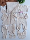 Premium dantelli organik tam set hastane çıkışı 