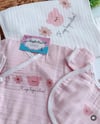 Pudra pembe Müslin tam set hastane çıkışı 