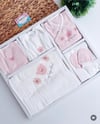Pudra pembe Müslin tam set hastane çıkışı 