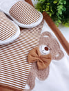 Punch nakışlı bornoz set