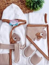 Punch nakışlı bornoz set