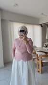 Gold Düğmeli Merserize bluz (pembe)
