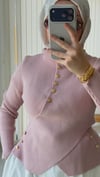 Gold Düğmeli Merserize bluz (pembe)