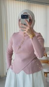 Gold Düğmeli Merserize bluz (pembe)