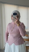 Gold Düğmeli Merserize bluz (pembe)