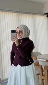 Gold Düğmeli Merserize Hırka (mürdüm)