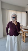 Gold Düğmeli Merserize Hırka (mürdüm)