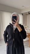 Logolu Çift Fermuarlı Hırka 