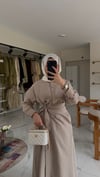Luxe Gold Düğmeli Elbise (taş)