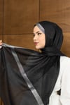 Işıltılı ipek şal -Siyah
