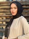 Kazayağı İpek Şal - siyah