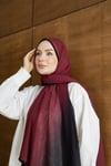 Müslin Degrade Modal Şal -Bordo-Siyah