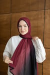 Müslin Degrade Modal Şal -Bordo-Siyah
