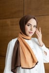 Müslin Degrade Modal Şal -Kahve-Şeftali