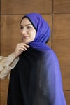 Müslin Degrade Modal Şal -Mor-Siyah