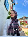 Organz Çizgili Şal-Eflatun