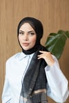 Organze İpek Şal -Siyah