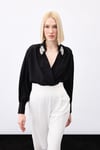  Aksesuar Detaylı Bodysuit Bluz - SİYAH