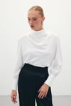  Drape Detaylı Bluz - Ekru