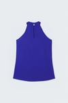 Halter Yaka Bluz - Mor